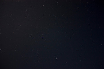 Abstract Long exposure of a clear night sky with shining stars for the background.