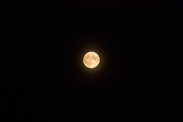 Abstract Full moon among the night sky of darkness and riddle concept. Halloween concept.