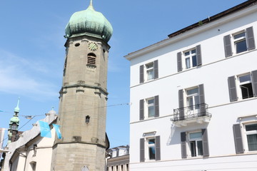 Historische Gebäude im Zentrum von Bregenz am Bodensee
