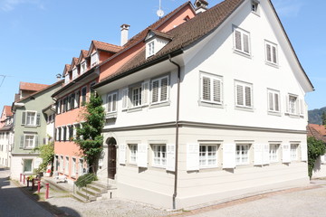 Historische Gebäude im Zentrum von Bregenz am Bodensee