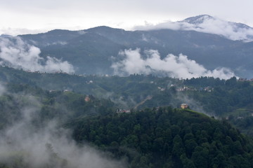 view of mountains and clouds