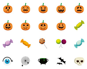 bundle halloween with set icons
