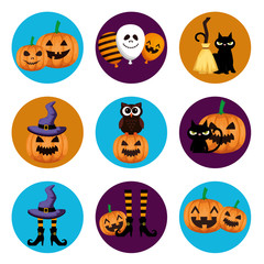 bundle halloween with set icons