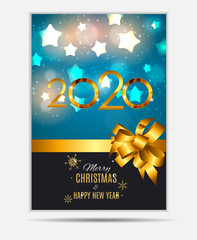 2020 New Year and Merry Christmas Background. Vector Illustration