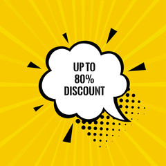 Sale banner template design. Big sale special offer. end of season special offer banner. vector illustration. up to 80 percent discount.