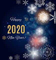 2020 New Year and Merry Christmas Background. Vector Illustration