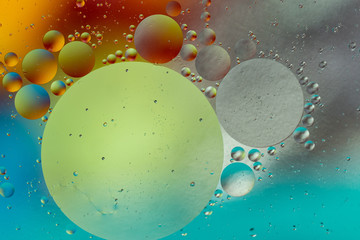 Abstract macro oxygen molecules. Micro space background. Concept: cosmic pattern.