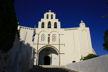 Fototapeta premium A church in Pyrgos, a small town on the island of Santorini