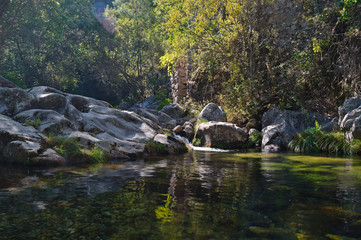 Beautiful Gralheira river scenery in Carvalhais. São Pedro do Sul, Portugal