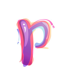 P letter logo formed by watercolor splashes.