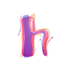 H letter logo formed by watercolor splashes.