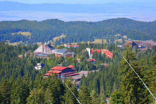 Road to the winter and touristic station Poiana Brasov, 12 km from Brasov, a town situated in Transylvania, Romania, in the center of the country