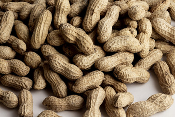 close up of a pile of peanuts