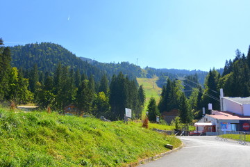 Road to the winter and touristic station Poiana Brasov, 12 km from Brasov, a town situated in...