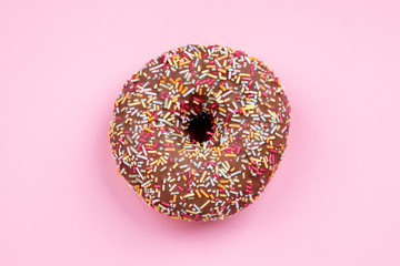 Chocolate Donut on Pink