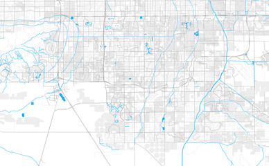 Rich detailed vector map of Chandler, Arizona, U.S.A.