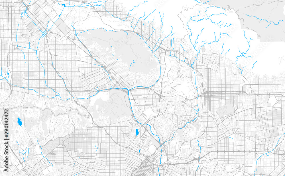 Wall mural Rich detailed vector map of Glendale, Arizona, U.S.A.