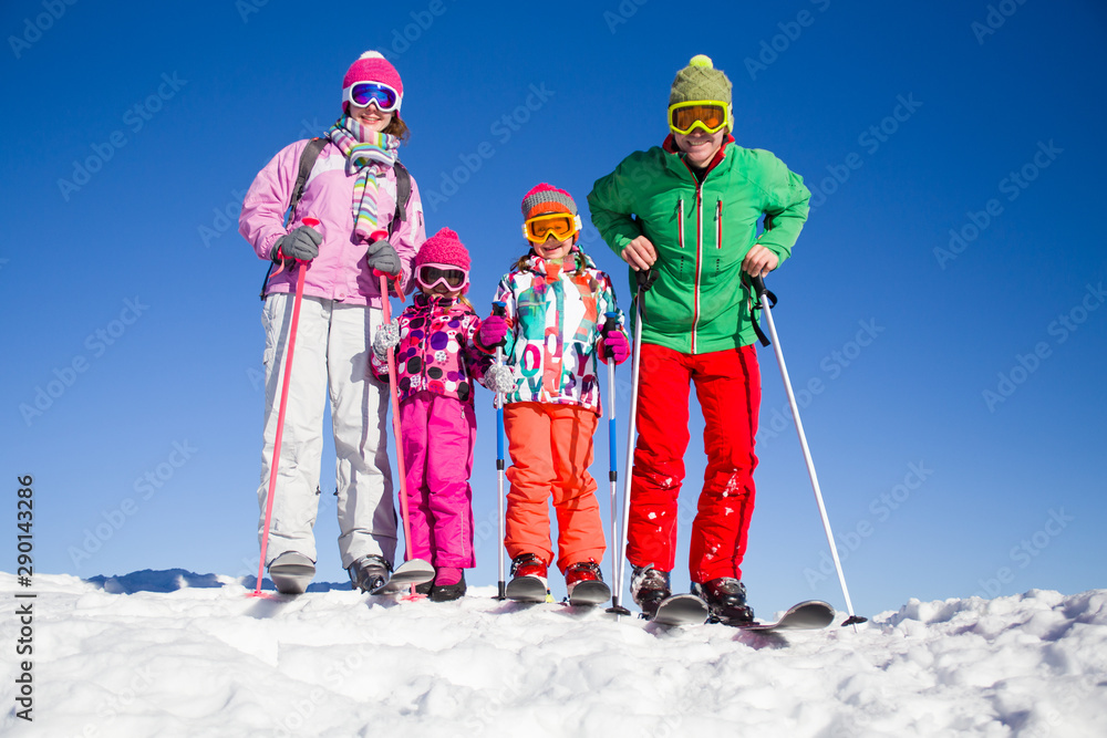 Canvas Prints family in alpin ski resort