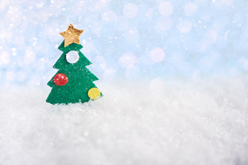 Christmas Card - Red Baubles And Snowflakes With Snowfall