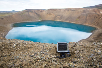 Myvatn Islandia »; Agosto del 2017: Una gopro en la Parte de arriba del volcán de Myvatn haciendo...