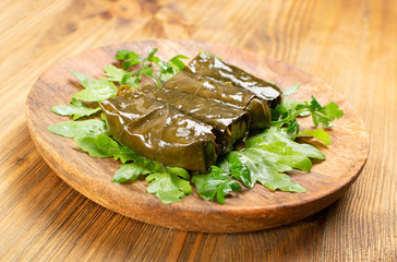 Traditional Turkish Dolma, Sarma or Dolmades Closeup