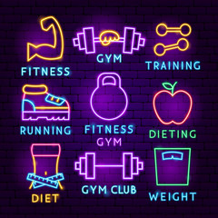 Fitness Neon Label Set