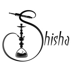 Hookah for smoking and relaxation silhouette unique