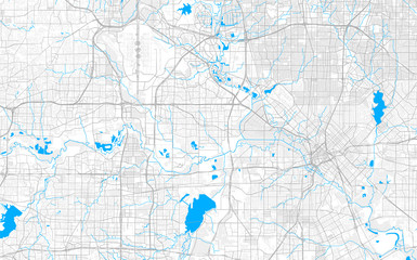 Rich detailed vector map of Irving, Texas, U.S.A.