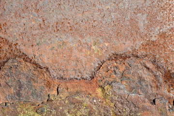 Rusty metallic wall