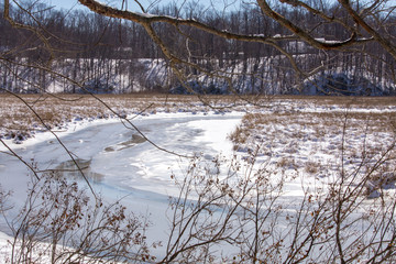 view of creek from the railroad trail in chesapeake beach southern maryland calvert county usa
