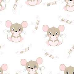seamless pattern with cute mouse