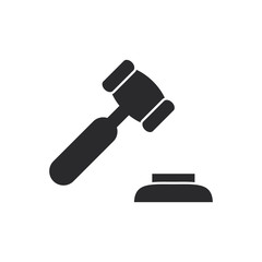 Justice hammer vector icon in modern style for web site and mobile app