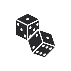 Dice vector icon in modern style for web site and mobile app