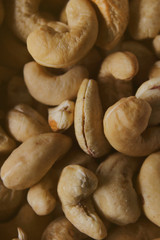 cashew nuts on black background