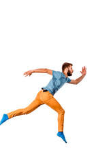 Beautiful dancer posing on a studio background