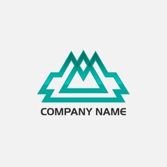Abstract triangle logo, creative Media play logo, vector logo concept illustration