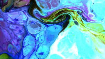 Nice Ink Abstract Psychedelic Paint Liquid Motion Background Texture Video.