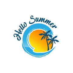 abstract and fun sun isolated summer icon design.