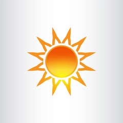 Sun Vector isolated summer icon design. Vector yellow sun symbol