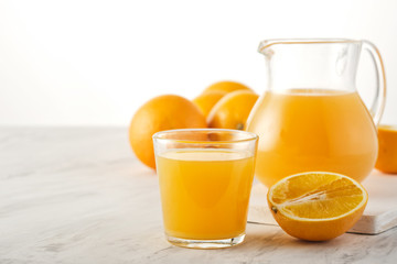 Fresh Squeezed Orange Juice with Fresh Fruits.