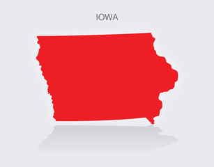 State of Iowa Map in the United States of America