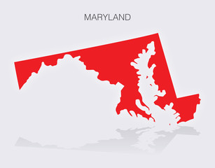 State of Maryland Map in the United States of America