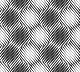 Abstract seamless pattern. Optical illusion of the movement of geometric shapes.