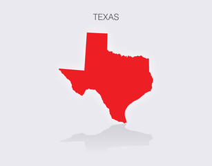 State of Texas Map in the United States of America