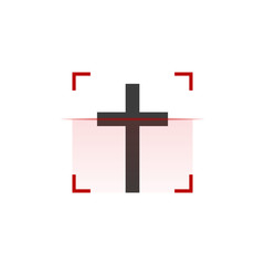 Fototapeta premium Christian cross scanning symbol. Stock vector illustration isolated on white background