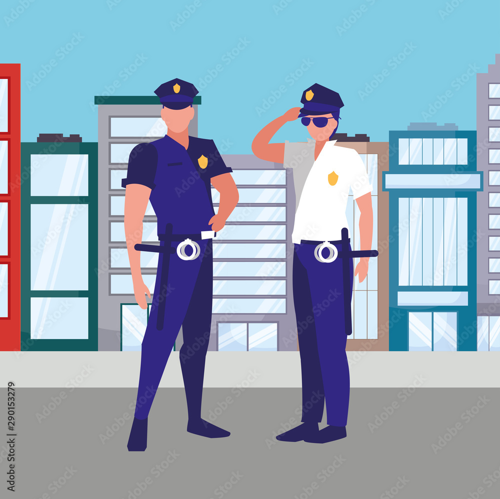 Wall mural avatar policemen design vector illustration