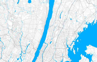 Rich detailed vector map of Yonkers, New York, USA