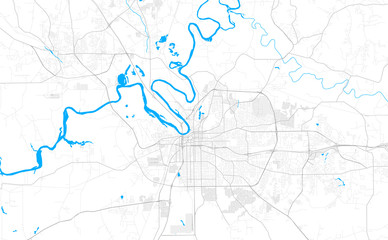 Rich detailed vector map of Montgomery, Alabama, USA