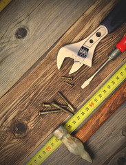 still life with vintage locksmith tools
