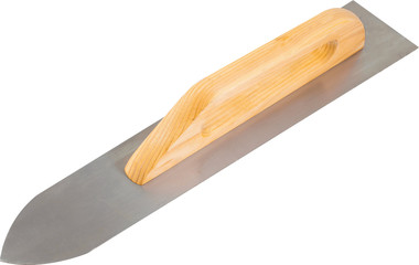 Metallic Trowel for Plastering and mix or cement work isolated on white background with clipping...
